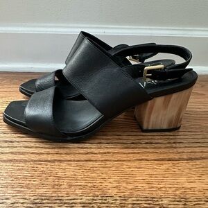Calvin Klein Rosemary Black Leather Women's Sandals